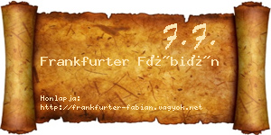 Frankfurter Fábián névjegykártya